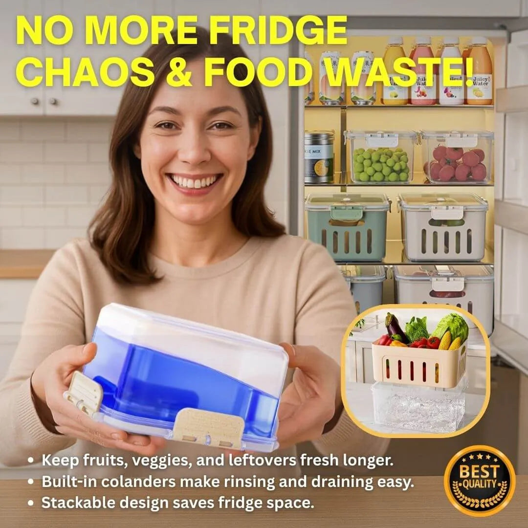 Dazzleree 5-Pack Fridge Storage Containers | No More Slimy Greens or Wasted Groceries — Keep Every Bite Fresher, Longer
