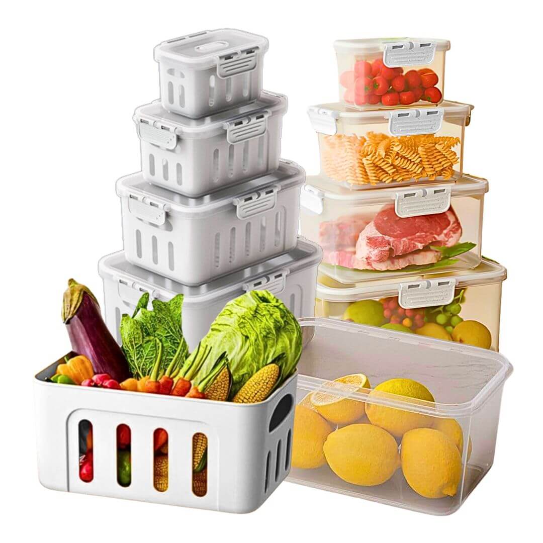 Dazzleree 5-Pack Fridge Storage Containers | No More Slimy Greens or Wasted Groceries — Keep Every Bite Fresher, Longer