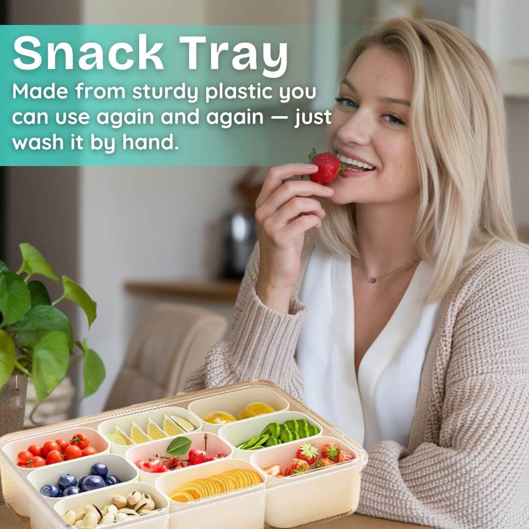 Dazzleree 9 Compartment Snackle Box Container (Set of 2) | Mess-Free Serving Made Simple — For Every Party & Picnic