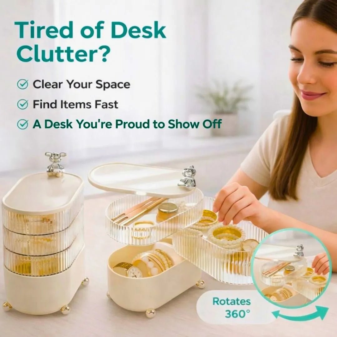 3-Tier Rotating Desk Organizer