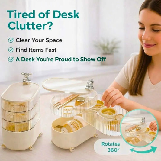 3-Tier Rotating Desk Organizer