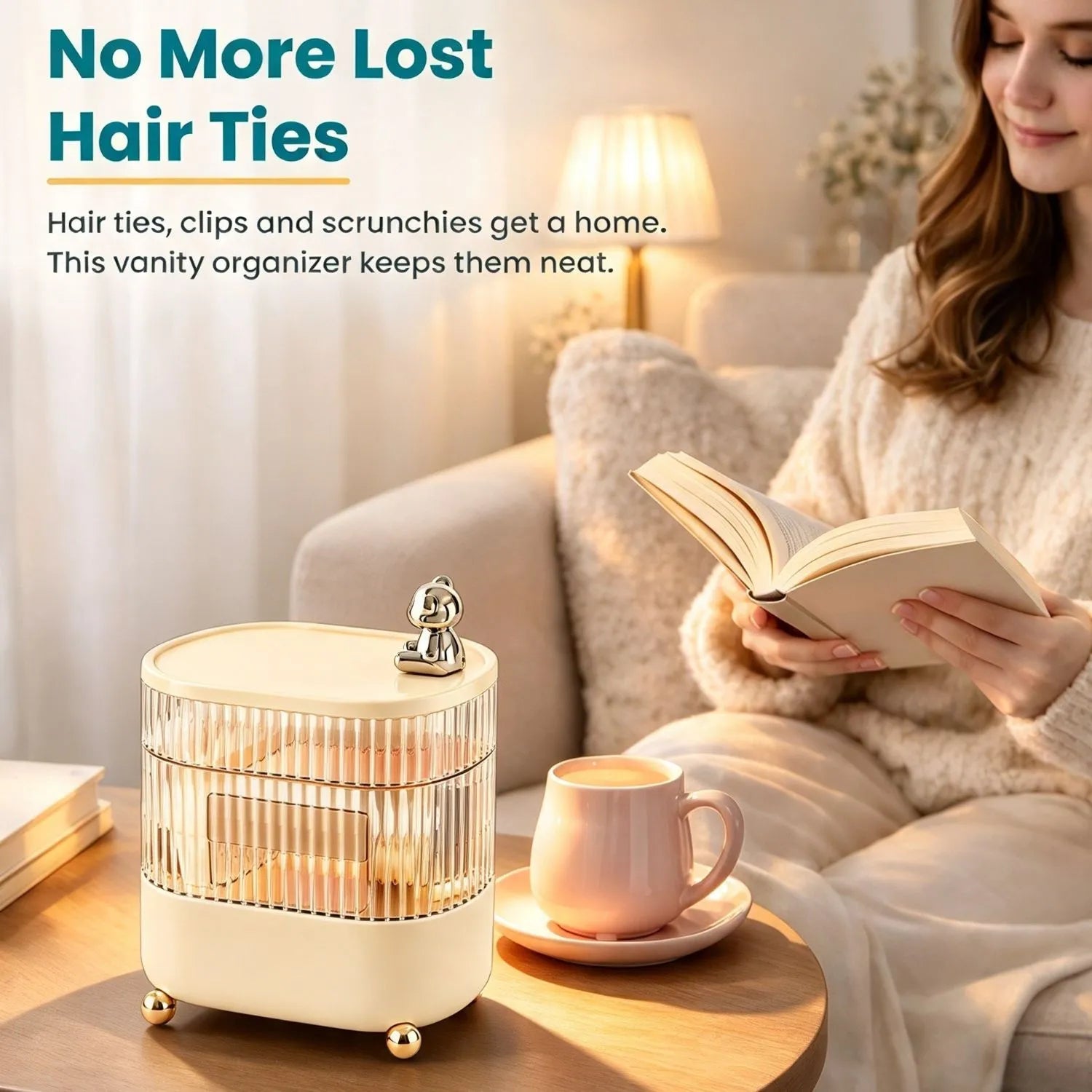 360° Rotating Makeup & Jewelry Organizer, 3-Tier Clear Vanity Storage