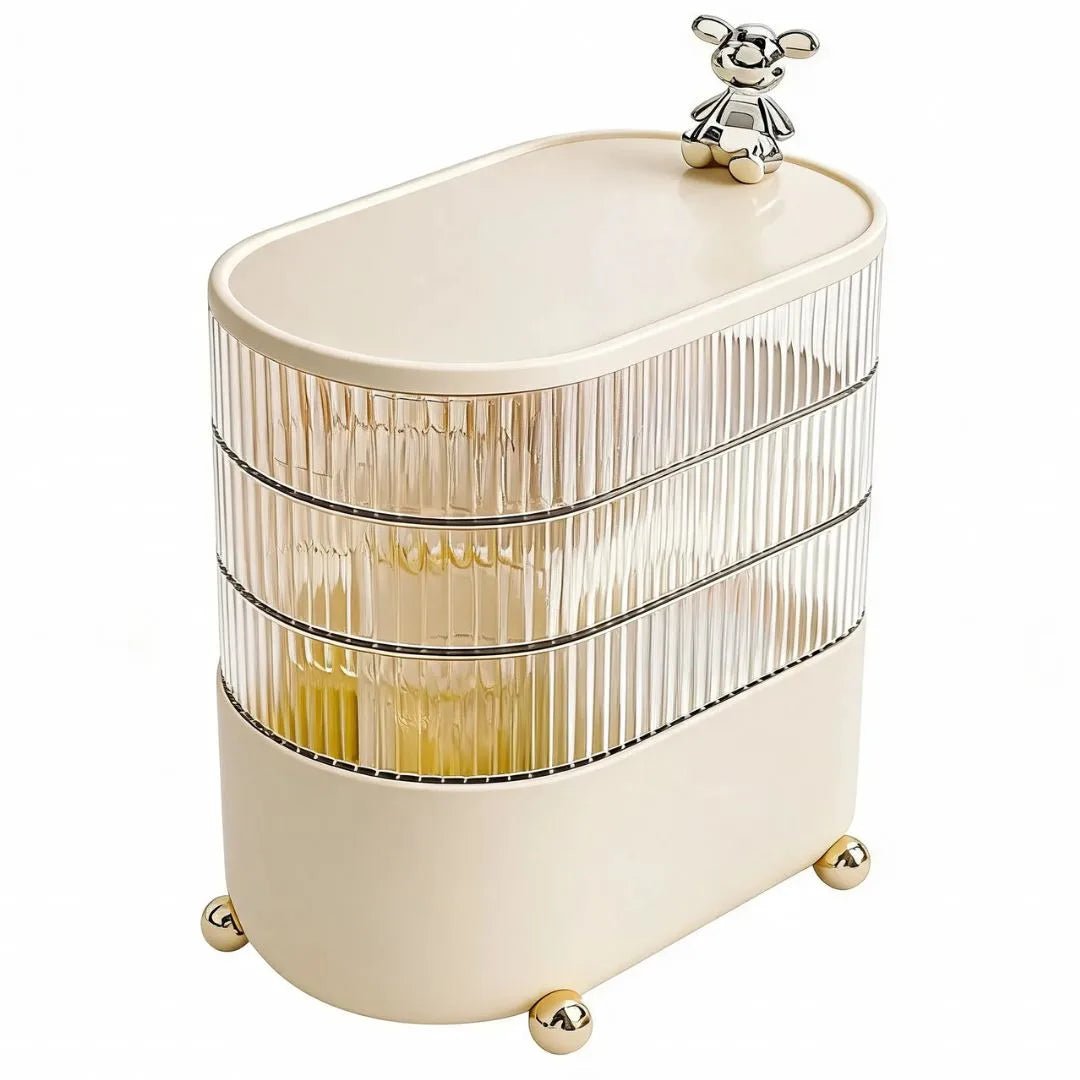360° Rotating Makeup & Jewelry Organizer, 3-Tier Clear Vanity Storage