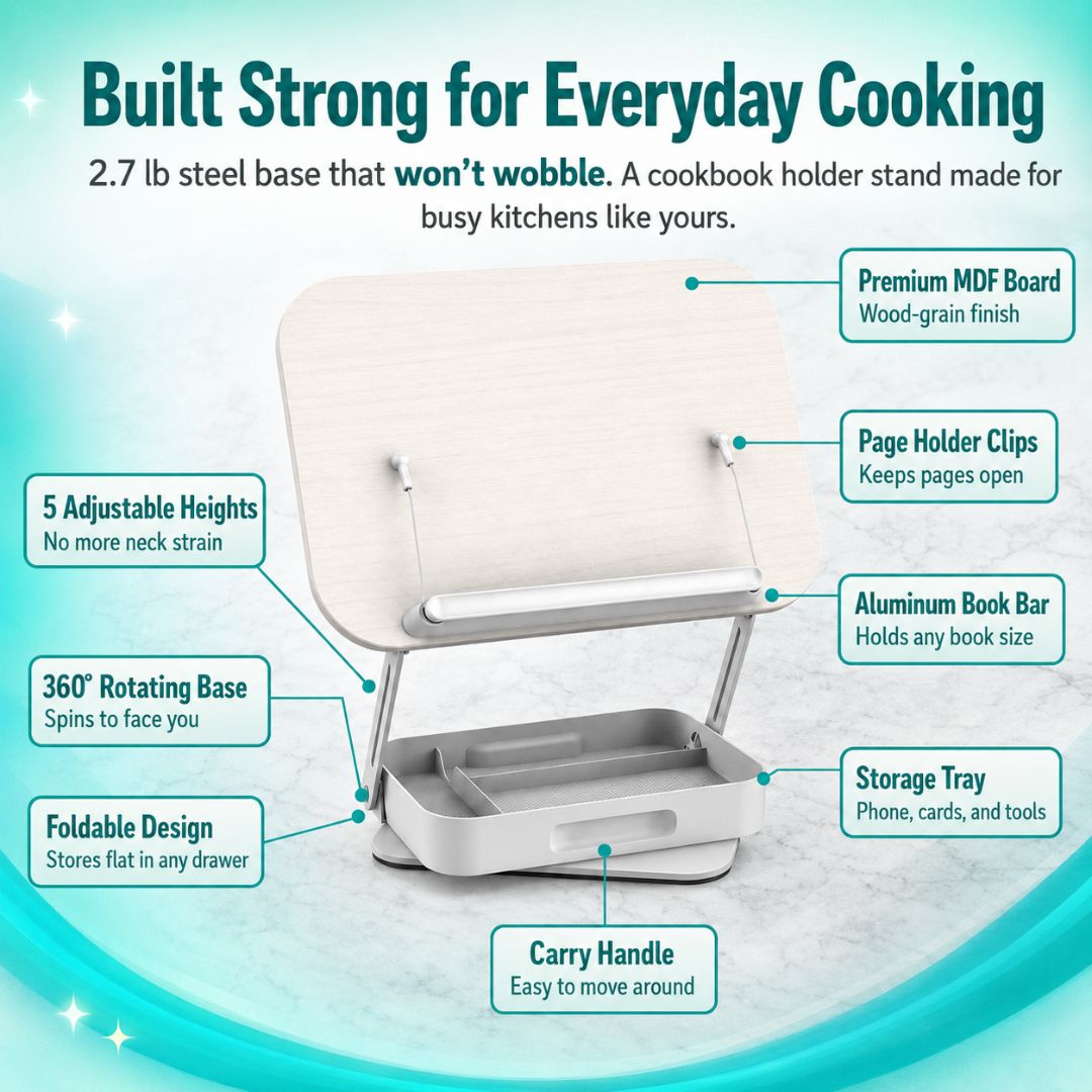 Cookbook Stand for Kitchen Counter