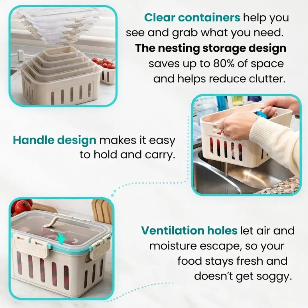 5-Pack Fridge Storage Containers