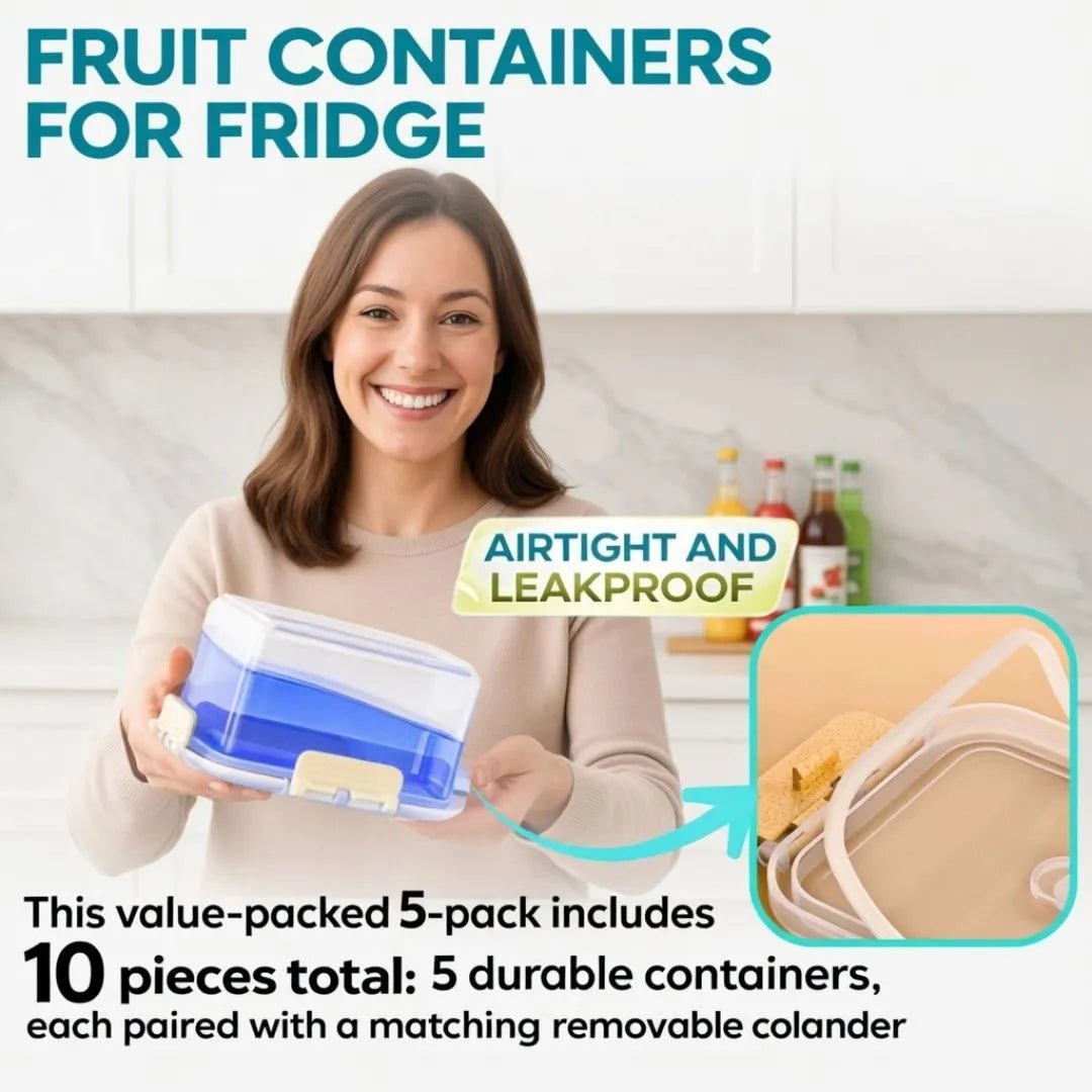 5-Pack Fridge Storage Containers