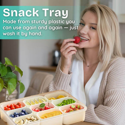 Dazzleree 9 Compartment Snackle Box Container (Set of 2) | Mess-Free Serving Made Simple — For Every Party & Picnic