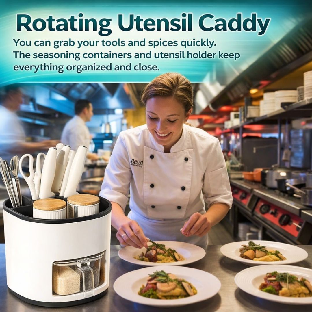 Dazzleree 360° Rotating Kitchen Organizer | No More Messy Counters & Hard-to-Find Spices