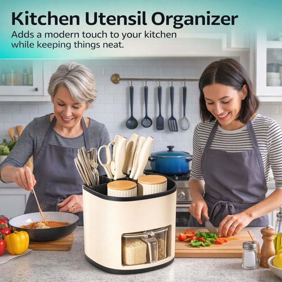 Dazzleree 360° Rotating Kitchen Organizer | No More Messy Counters & Hard-to-Find Spices