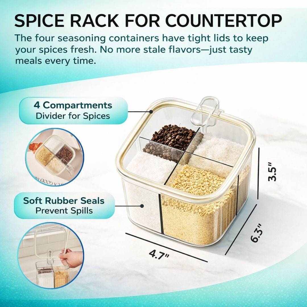 Dazzleree 360° Rotating Kitchen Organizer | No More Messy Counters & Hard-to-Find Spices