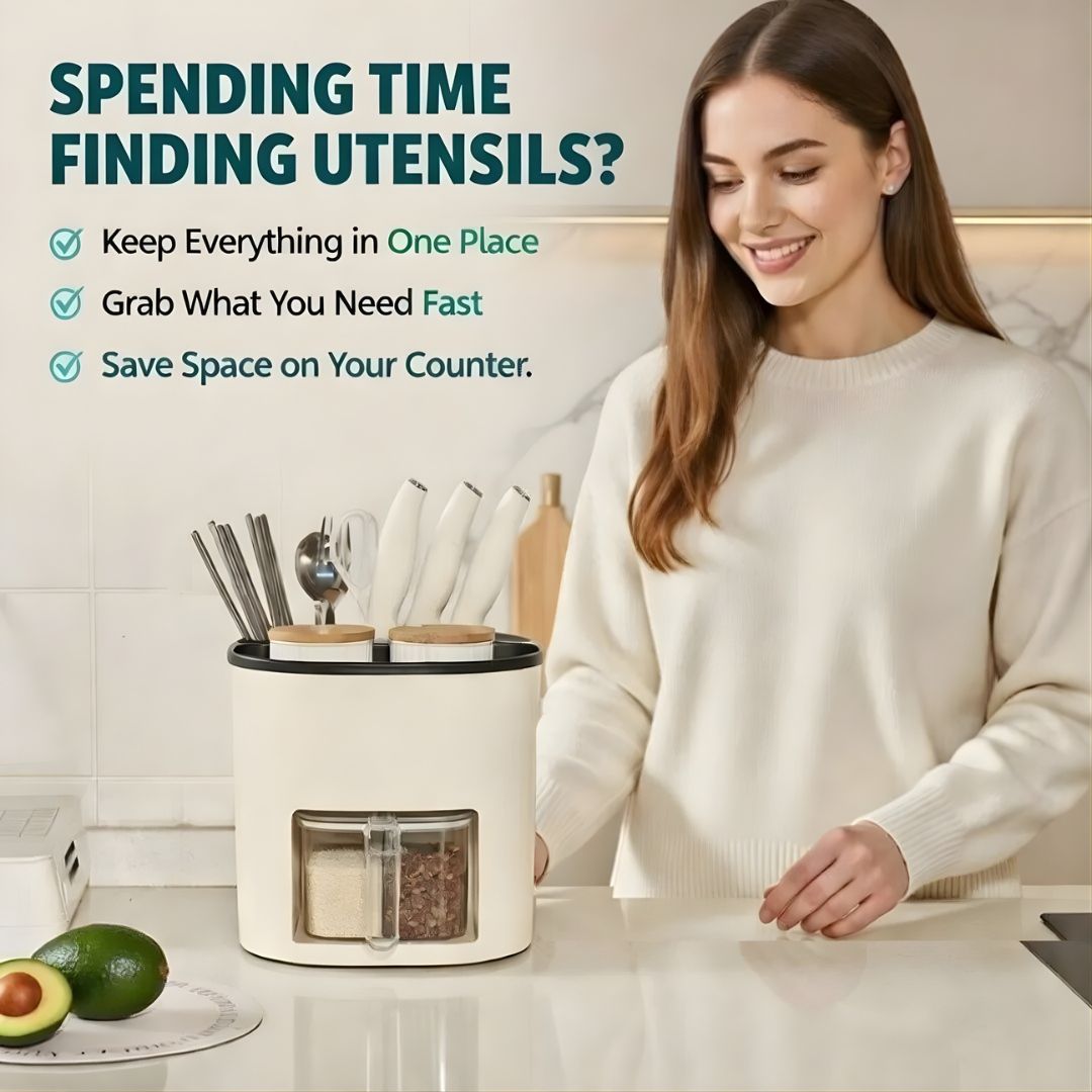 Dazzleree 360° Rotating Kitchen Organizer | No More Messy Counters & Hard-to-Find Spices