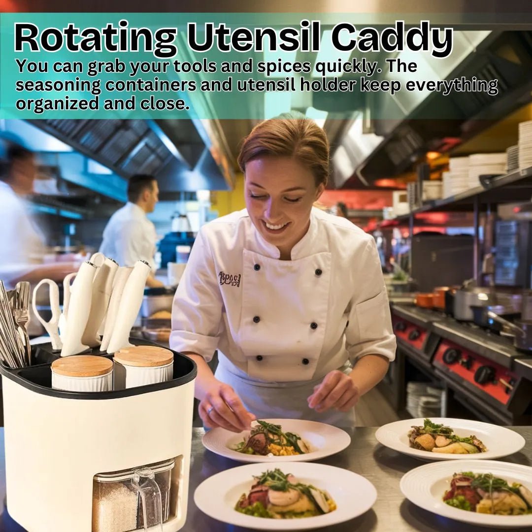 Dazzleree 360° Rotating Kitchen Organizer | No More Messy Counters & Hard-to-Find Spices