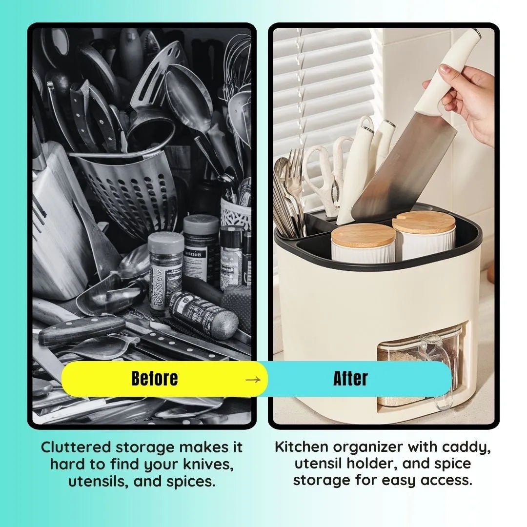 Dazzleree 360° Rotating Kitchen Organizer | No More Messy Counters & Hard-to-Find Spices