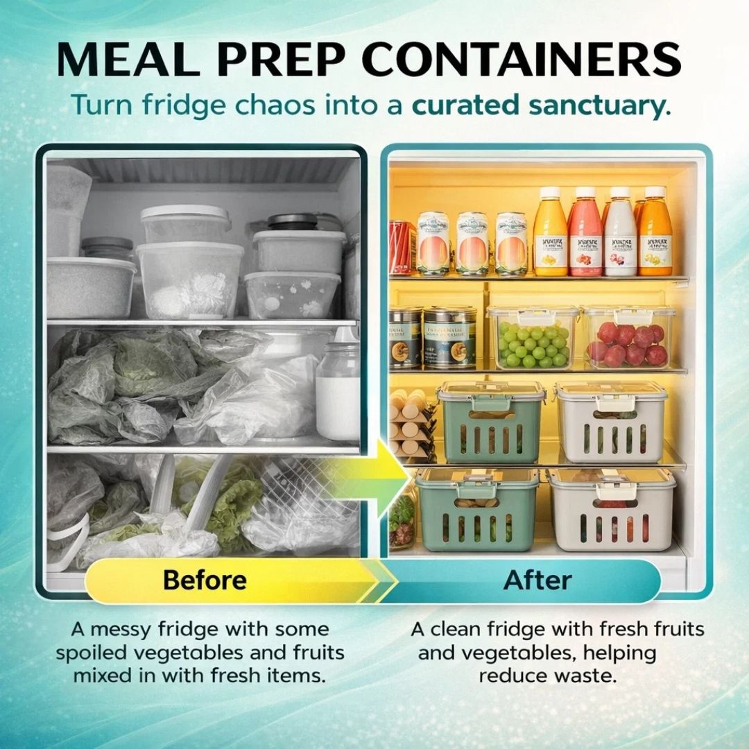 Dazzleree 5-Pack Fridge Storage Containers | No More Slimy Greens or Wasted Groceries — Keep Every Bite Fresher, Longer