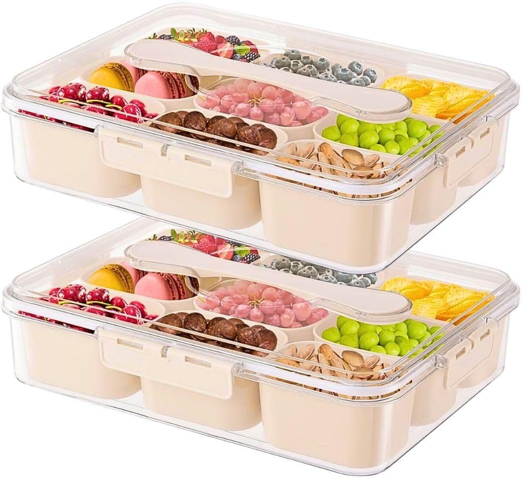 Dazzleree 9 Compartment Snackle Box Container | Mess-Free Serving Made Simple — For Every Party & Picnic