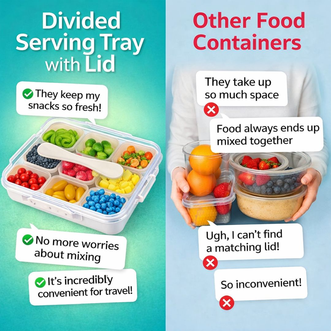 Dazzleree 9 Compartment Snackle Box Container | Mess-Free Serving Made Simple — For Every Party & Picnic