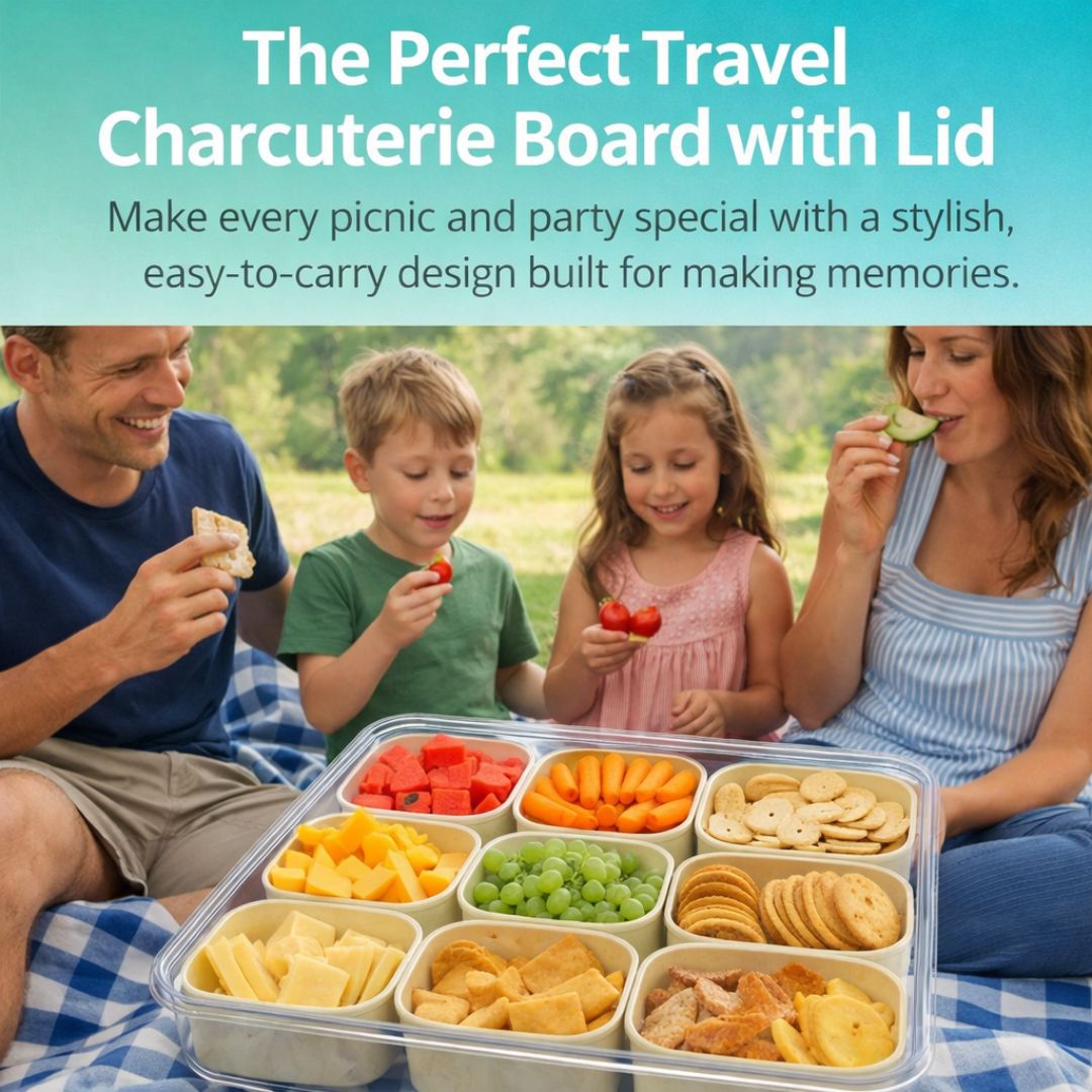 Dazzleree 9 Compartment Snackle Box Container | Mess-Free Serving Made Simple — For Every Party & Picnic