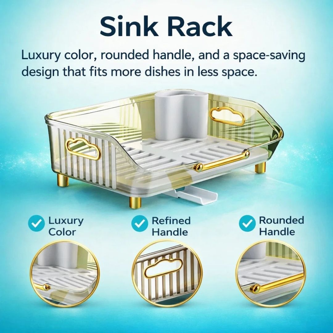 Dazzleree Clutter-Free Dish Rack | No More Messy Counters or Puddles. Just Dry, Neat Dishes Every Time.