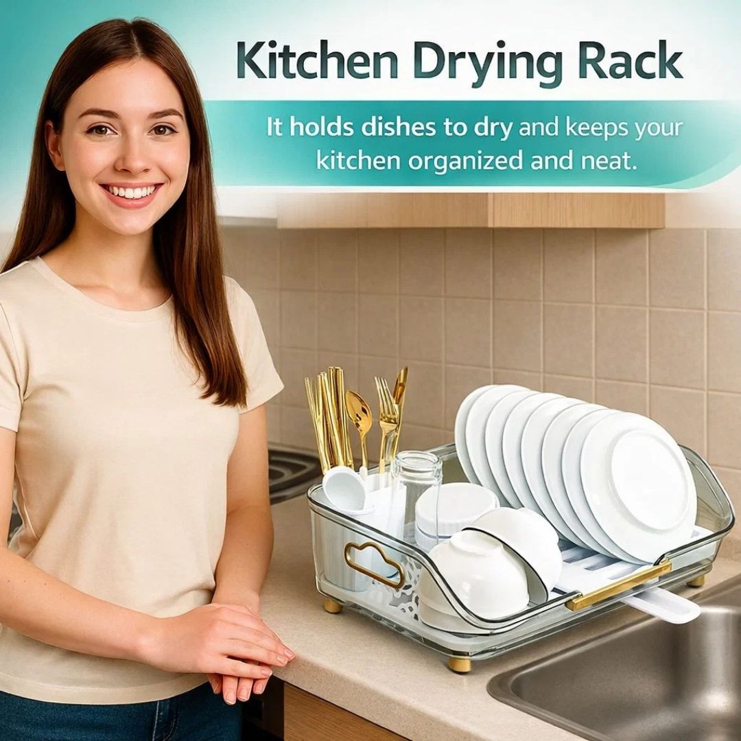 Dazzleree Clutter-Free Dish Rack | No More Messy Counters or Puddles. Just Dry, Neat Dishes Every Time.