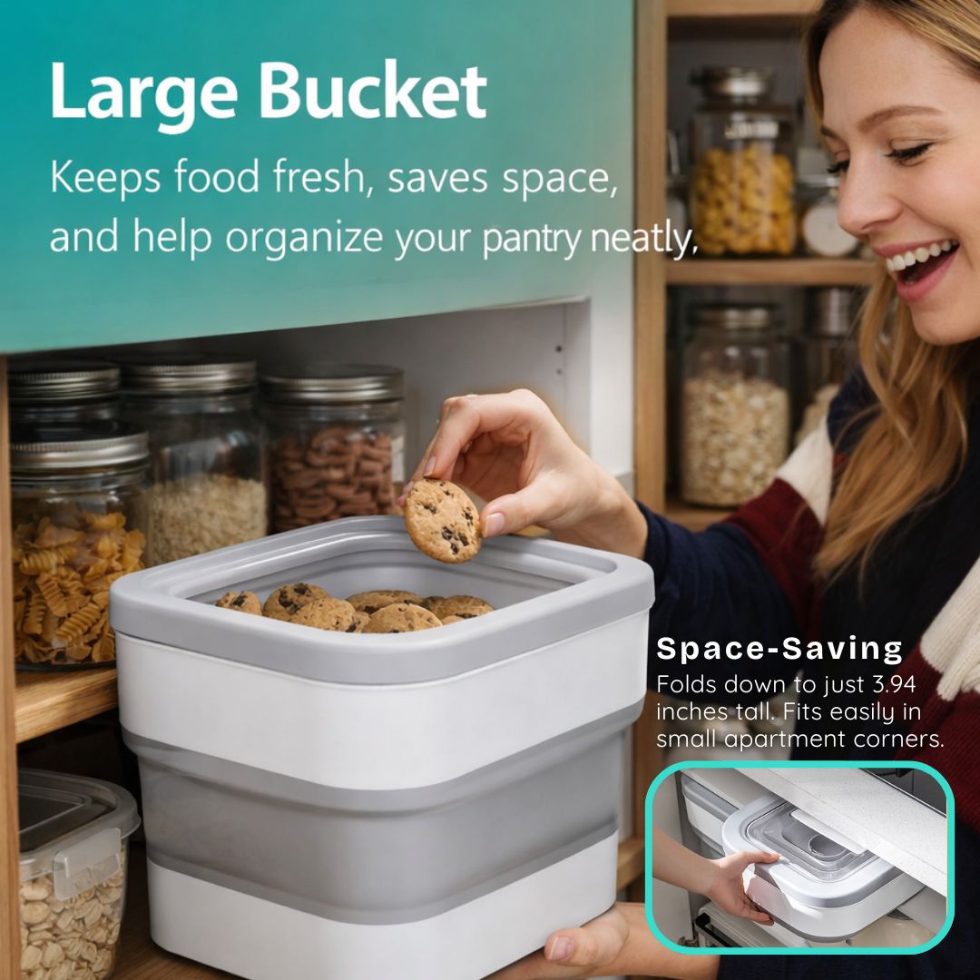 Dazzleree Collapsible Food Storage Container | Saves Space & Keeps Food Fresh Anywhere
