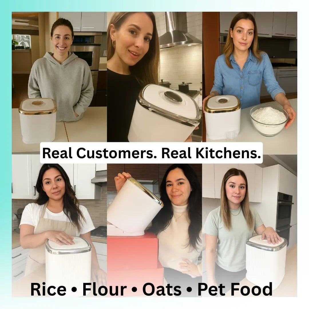 Dazzleree Rotating Rice Container | No More Reaching Deep, Just Tilt & Scoop